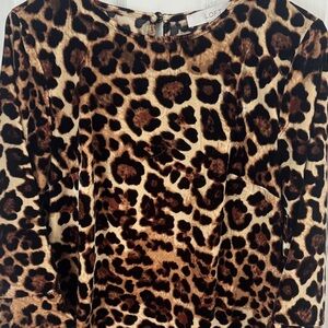 LOFT Animal Print Dress in Brown and Tan